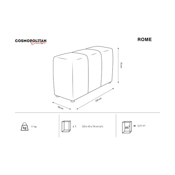 Bracciolo in velluto rosa per divano componibile Rome Velvet - Cosmopolitan Design-image-3