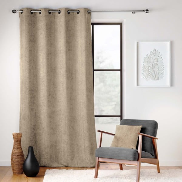 Tenda marrone chiaro in ciniglia 140x260 cm Leo – douceur d'intérieur-image-3