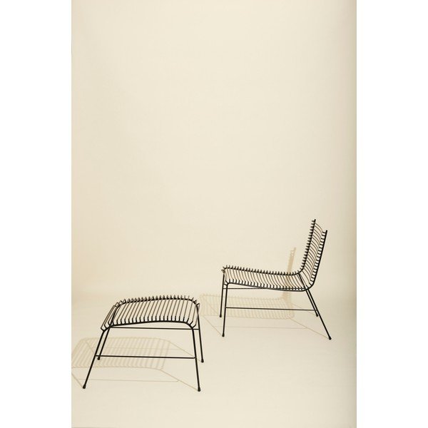 Sedia da giardino nera in metallo String - Hübsch-image-3