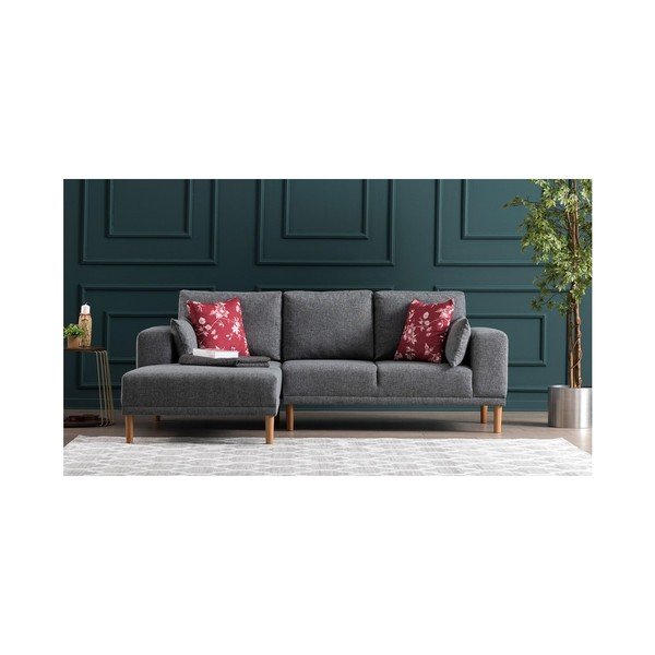Divano angolare grigio scuro Fanz, angolo sinistro - Balcab Home-image-1