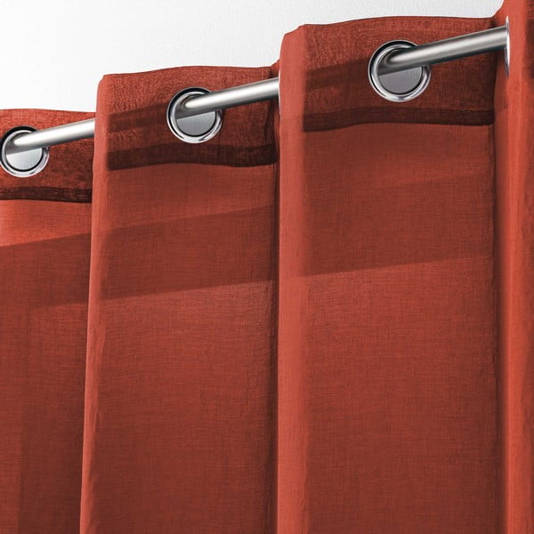 Tenda sottile color terracotta 140x240 cm Telma – douceur d'intérieur-image-1