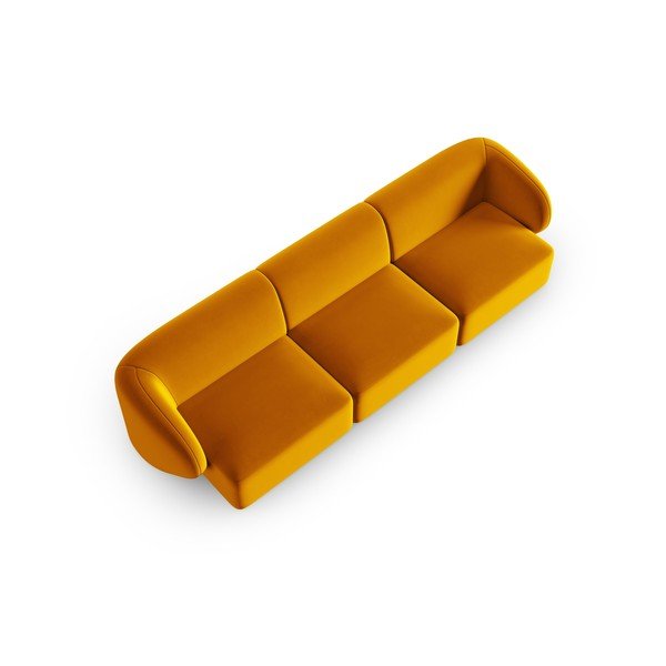 Divano color senape con rivestimento in velluto 266 cm Paolo – Milo Casa-image-1