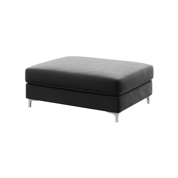 Pouf in velluto grigio scuro Devichy Rothe - devichy-image-2
