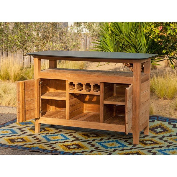 Tavolo bar da giardino in teak 160x90 cm Navy - Ezeis-image-2