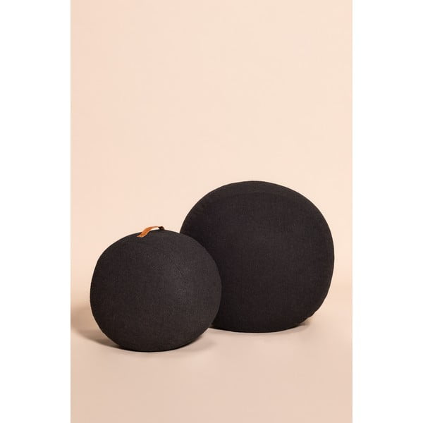 Pouf nero Gudmund, ø 75 cm Mochi - Hübsch-image-3