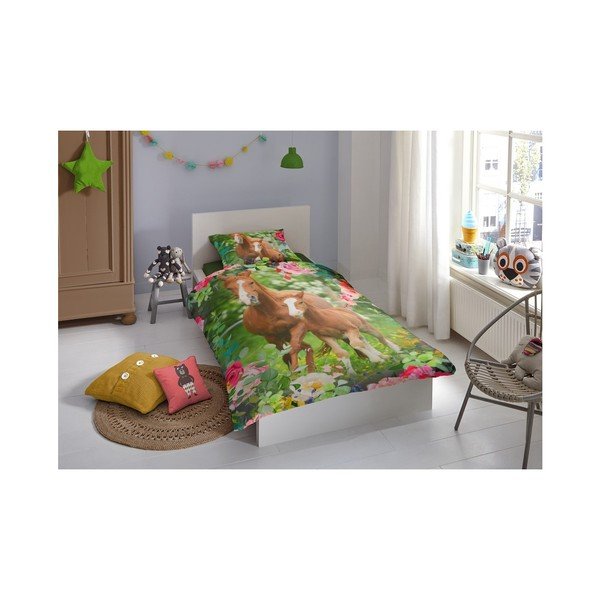 Biancheria da letto in cotone per bambini Foal, 140 x 200 cm - Good Morning-image-1