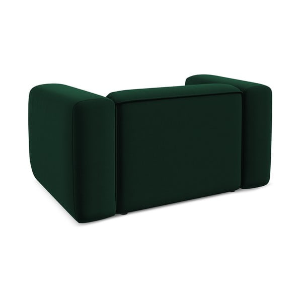 Poltrona verde scuro con rivestimento in velluto Ekahi – Makamii-image-4