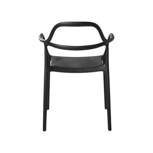Sedie da pranzo in set nere in plastica con braccioli/impilabili 2 pz Karlaby – Jotex-image-3