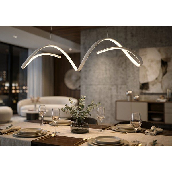 Lampadario LED bianco in metallo Uter – Mauro Ferretti-image-1