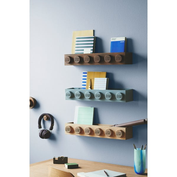 Scaffale da parete per bambini in legno di quercia tinto scuro Wood - LEGO®-image-2