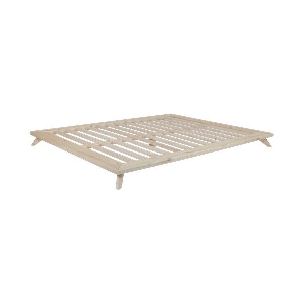 Letto matrimoniale in legno di pino con materasso Double Latex Natural Clear/Natural, 180 x 200 cm Senza - Karup Design-image-3