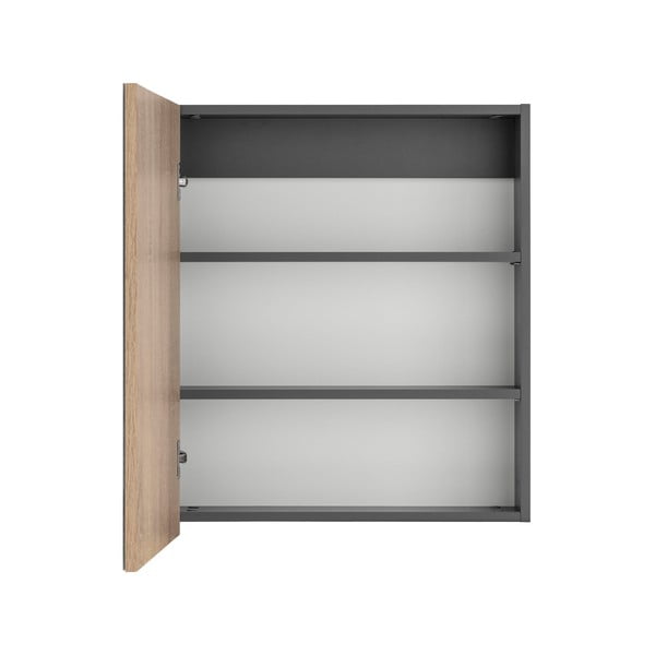 Mobile da bagno a parete grigio con specchio , 60 x 70 cm Wisla - Støraa-image-2