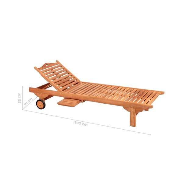 Sedia a sdraio da giardino in legno Teka - LDK Garden-image-2