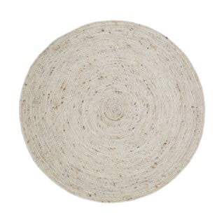 Tappeto rotondo color crema in misto lana reversibile/tessuto a mano ø 160 cm Neethu Avoine L – Nattiot