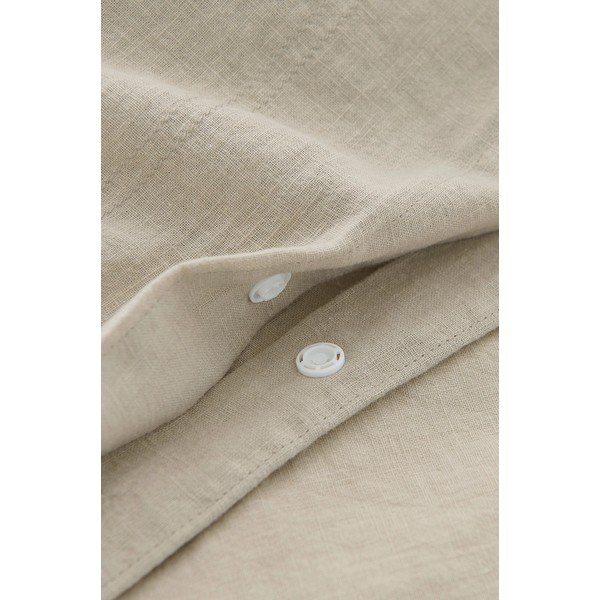 Set copripiumino e federa beige in misto lino per letto singolo 150x200 cm Elly – Ellos Home-image-4