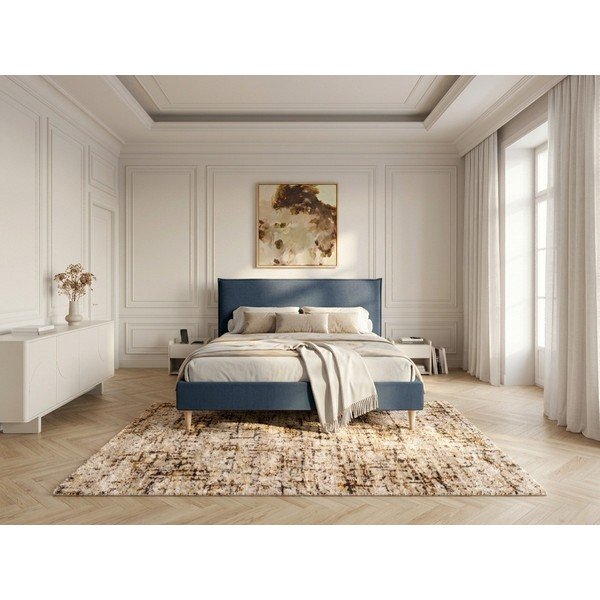 Letto matrimoniale imbottito blu con griglia 160x200 cm Sary - Bobochic Paris-image-3