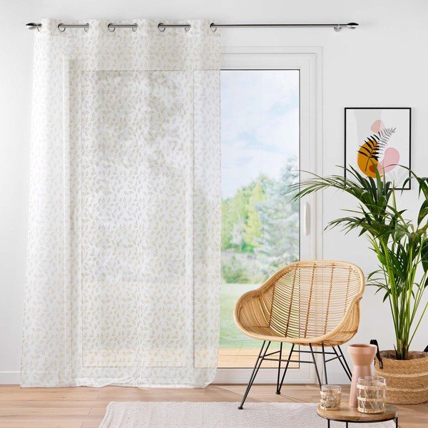 Tenda in voile beige 137x280 cm Farandole - douceur d'intérieur-image-2