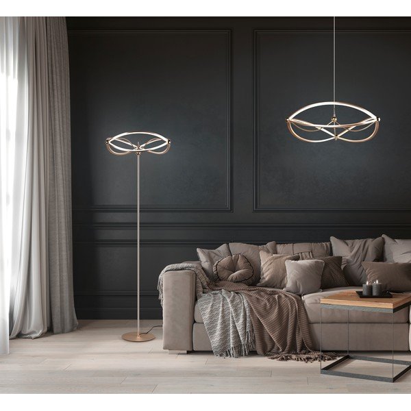 Lampadario LED color ottone con intensità regolabile Charivari – Trio-image-1
