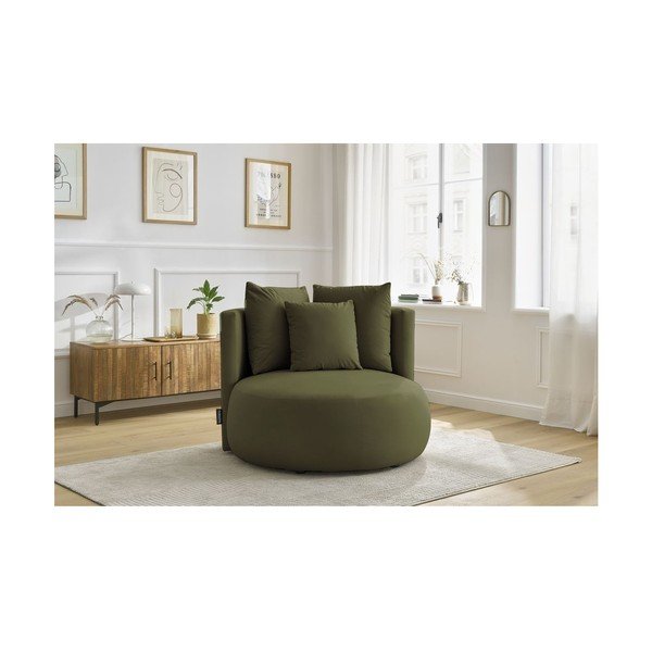 Poltrona verde con rivestimento in velluto Cesar – Bobochic Paris-image-1