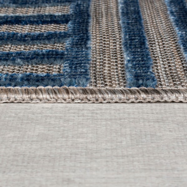 Tappeto da interno e esterno blu scuro 120x170 cm Vigo Blocks – Flair Rugs-image-4