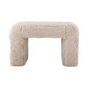 Poggiapiedi beige con rivestimento in pelliccia sintetica Bobbie – Bloomingville