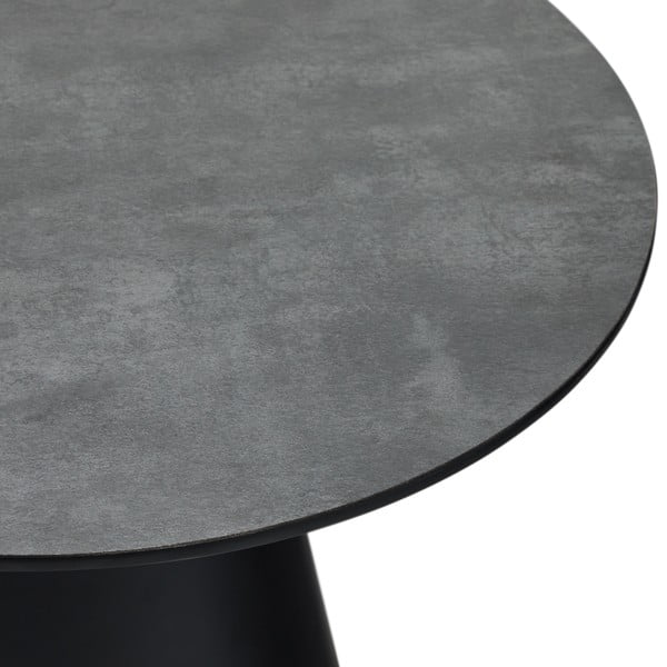 Tavolino in grigio scuro e nero con piano in marmo ø 60 cm Tango - Furnhouse-image-4