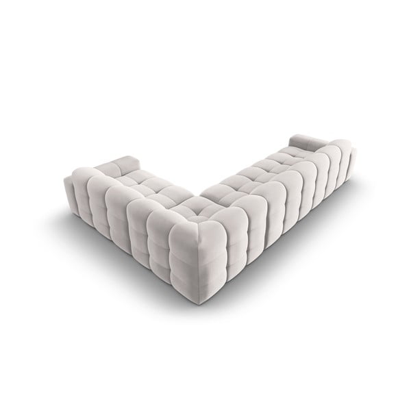 Divano angolare in velluto grigio chiaro (angolo destro) Kendal - Micadoni Home-image-4