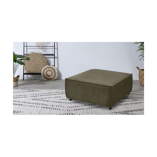 Pouf in velluto a coste verde chiaro Nihad modular - Bobochic Paris-image-1