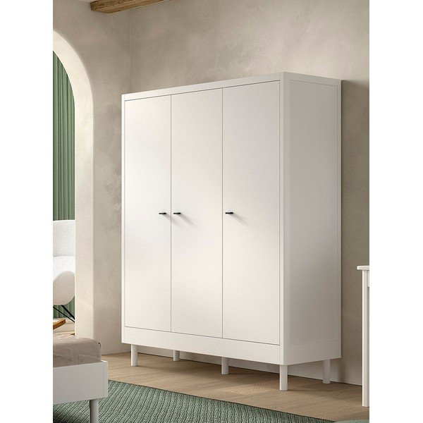 Armadio per bambini bianco in faggio massiccio 146x190x55 cm Forrest – Vipack-image-1