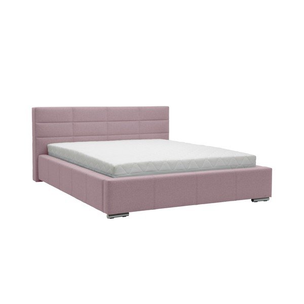 Světle růžová dvoulůžková postel Mazzini Beds Reve, 140 x 200 cm