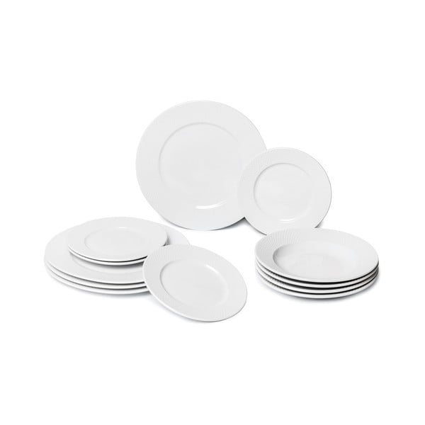 Set di piatti in porcellana bianca 12 pz Imperio - Bonami Essentials