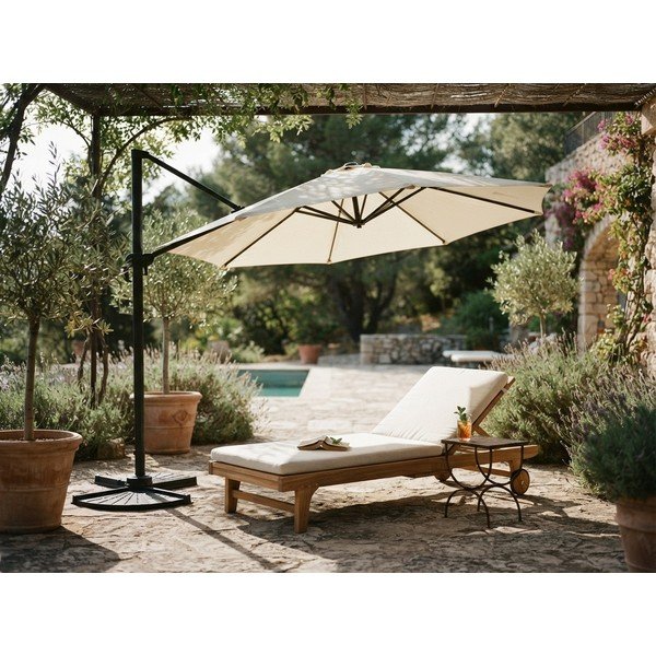 Ombrellone crema 300x300 cm Deluxe - Garden Pleasure-image-1