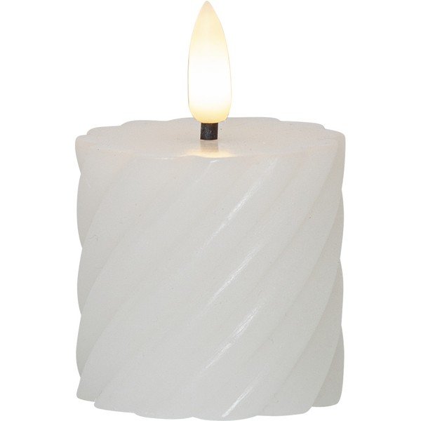 Set di 2 candele LED in cera bianca, altezza 7,5 cm Flamme Swirl - Star Trading-image-2