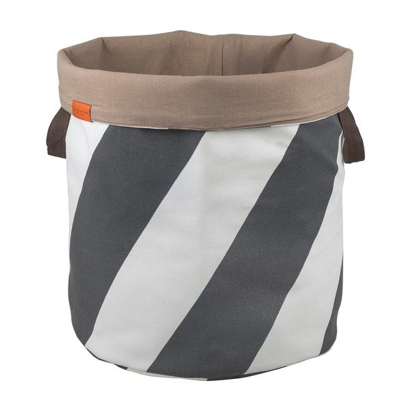 Cesta per il bucato grigia/color crema in tessuto 5 l Diagonal – Mette Ditmer Denmark