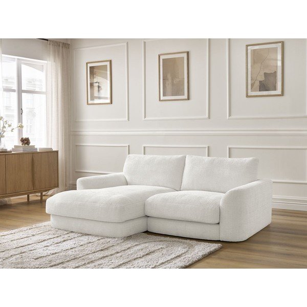 Divano angolare bianco (con penisola a sinistra/con chaise lounge) con rivestimento in ciniglia Leonore – Bobochic Paris-image-4