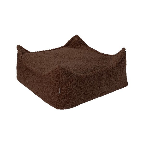 Pouf per bambini marrone scuro con rivestimento in bouclé Warm Hazel – Wigiwama