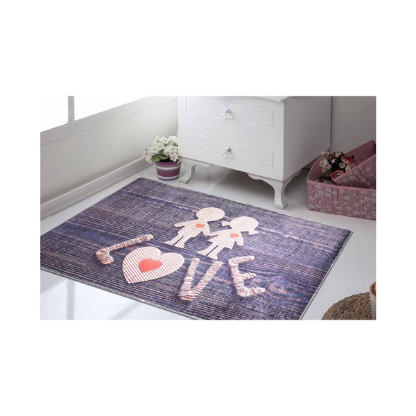 Tappeto durevole Love is Everywhere, 80 x 150 cm - Vitaus