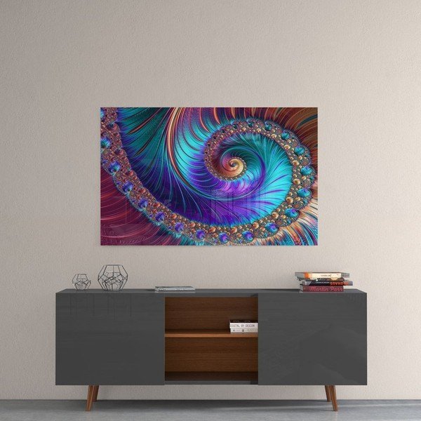 Pittura su vetro di pavone - Insigne-image-1