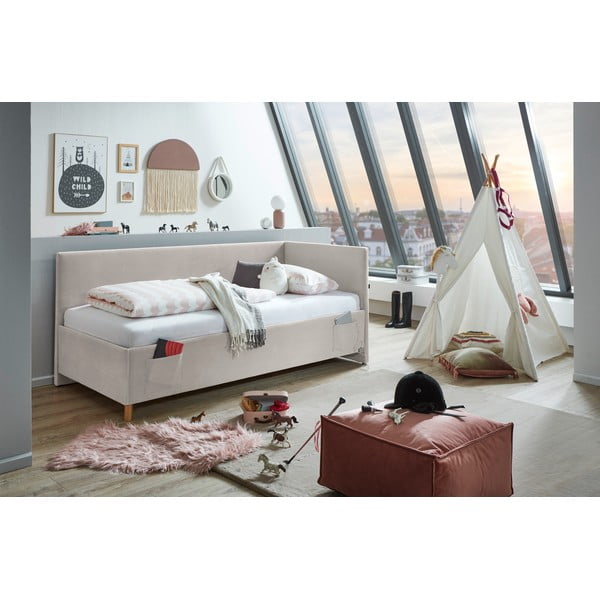 Letto da bambini con sponde beige imbottito rete non inclusa 120x200 cm Cool – Meise Möbel-image-1