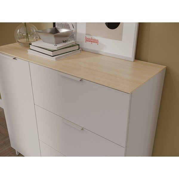 Armadietto color crema opaco 109x98x40 cm Savoca – Germania-image-1