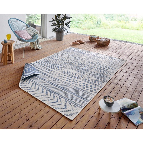 Tappeto da esterno blu e crema , 200 x 290 cm Biri - NORTHRUGS-image-1