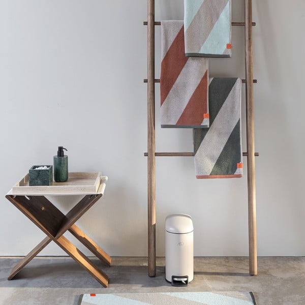 Asciugamano in spugna color kaki in cotone organico 70x133 cm Diagonal - Mette Ditmer Denmark-image-2