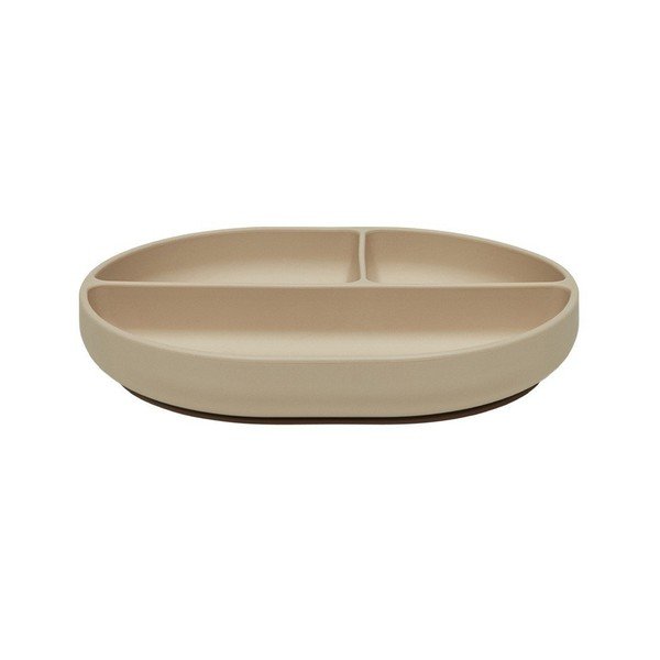 Piatto per bambini beige in silicone 17x21,5 cm Enkei – OYOY Mini