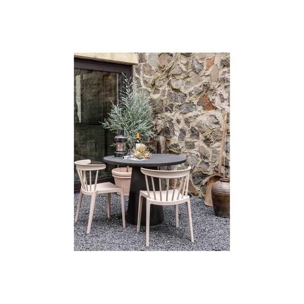 Tavolo contenitore da giardino marrone-grigio , ø 100 Damon - WOOOD-image-3