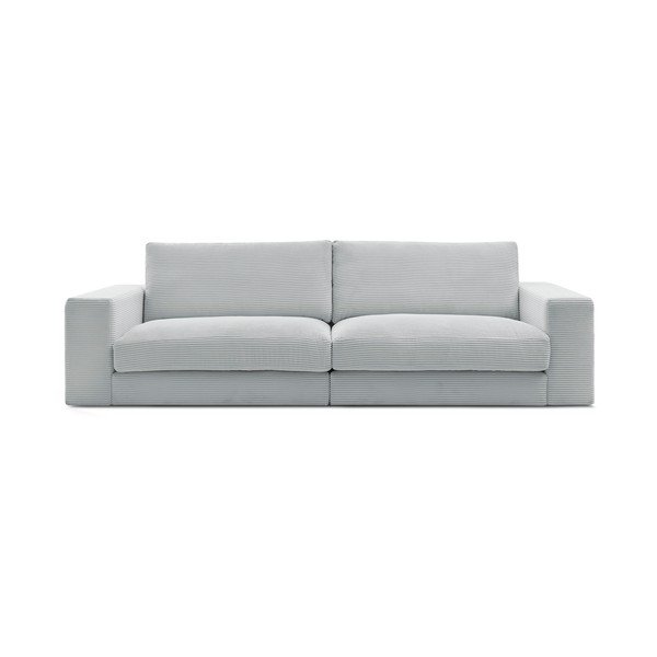 Divano grigio chiaro con rivestimento in velluto a coste 274 cm Leonard – Bobochic Paris