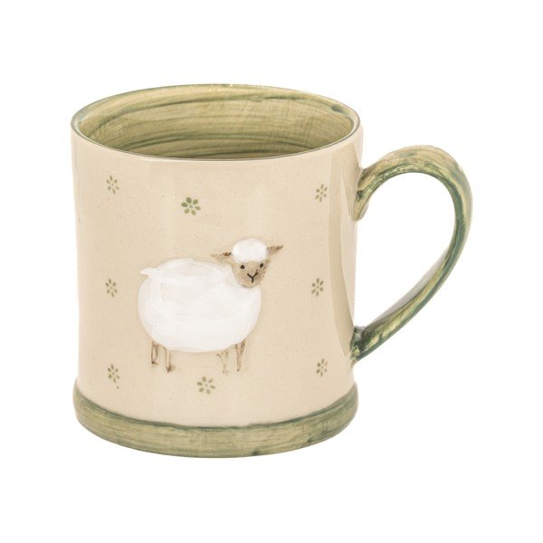 Tazza verde e beige in gres 225 ml Sheep – Sass & Belle