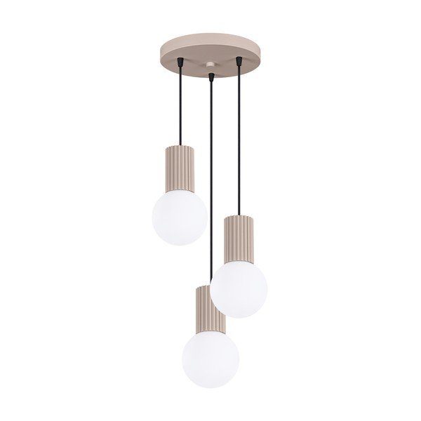 Lampadario grigio tortora con paralume in vetro ø 25 cm Orbital – Sollux