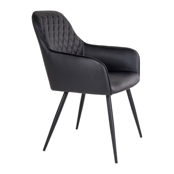 Set di sedie da pranzo nera in imbottito con braccioli 2 pz Harbo – House Nordic-image-3