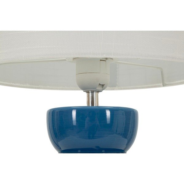 Lampada da tavolo bianca/blu in ceramica con paralume in tessuto (altezza totale 46 cm) Torr – Mauro Ferretti-image-4