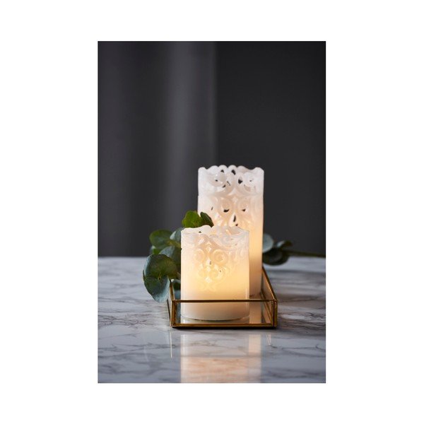 Candela LED in cera bianca, altezza 15 cm Clary - Star Trading-image-3